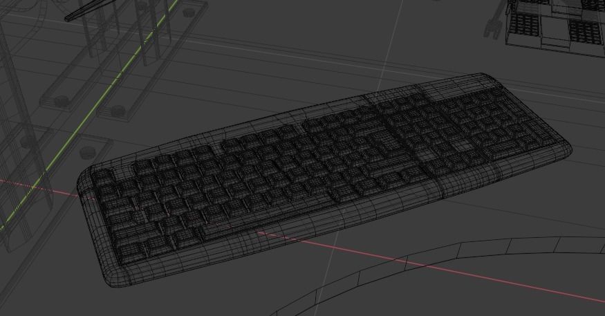 Office desks screen 3D model_7