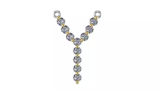 Pendant diamond letter y