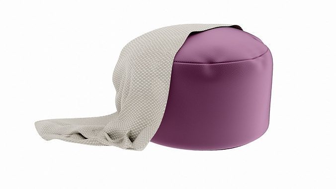 Pouf and blanket  Free 3D model