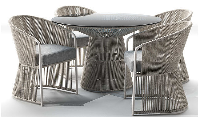 TIBIDABO Table and TIBIDABO Dining armchair 3D model