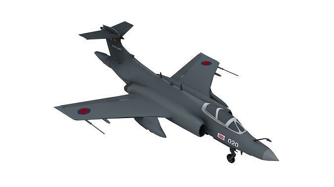 Lowpoly Blackburn Buccaneer Aircraft 3D Model Low-poly 3D model