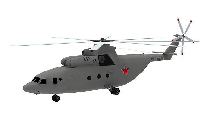 Lowpoly Mi-26 Helicopter 3D Model Low-poly 3D model
