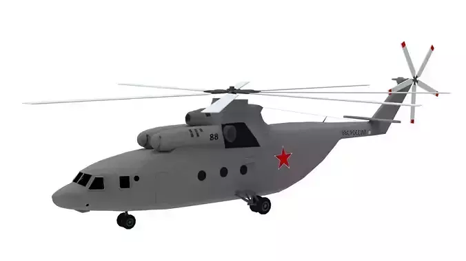Lowpoly Mi-26 Helicopter 3D Model