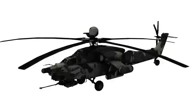 Lowpoly Mi-28 Helicopter 3D Model