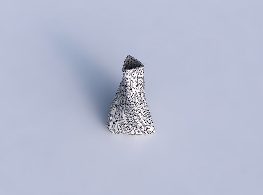 Vase twist tilted triangle with partial random triangle plates 3D print model_6