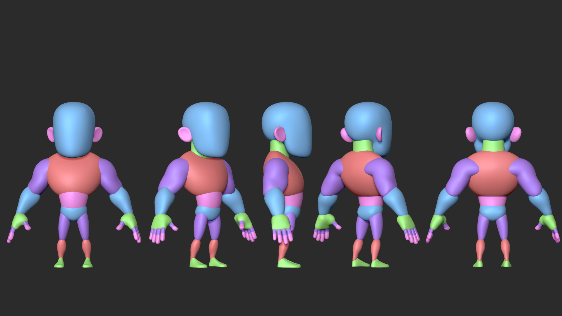 Stylized Blockout Basemesh Collection 3D model_4