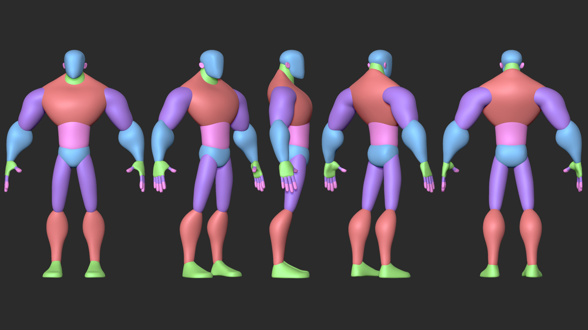 Stylized Blockout Basemesh Collection 3D model_3