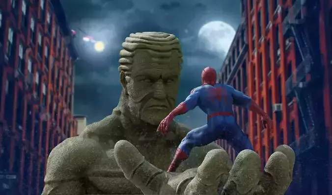 Spiderman vs Sandman 3D print model