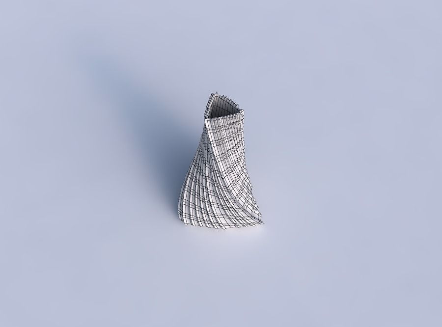 Vase twist tilted triangle with strange tiles 3D print model_6