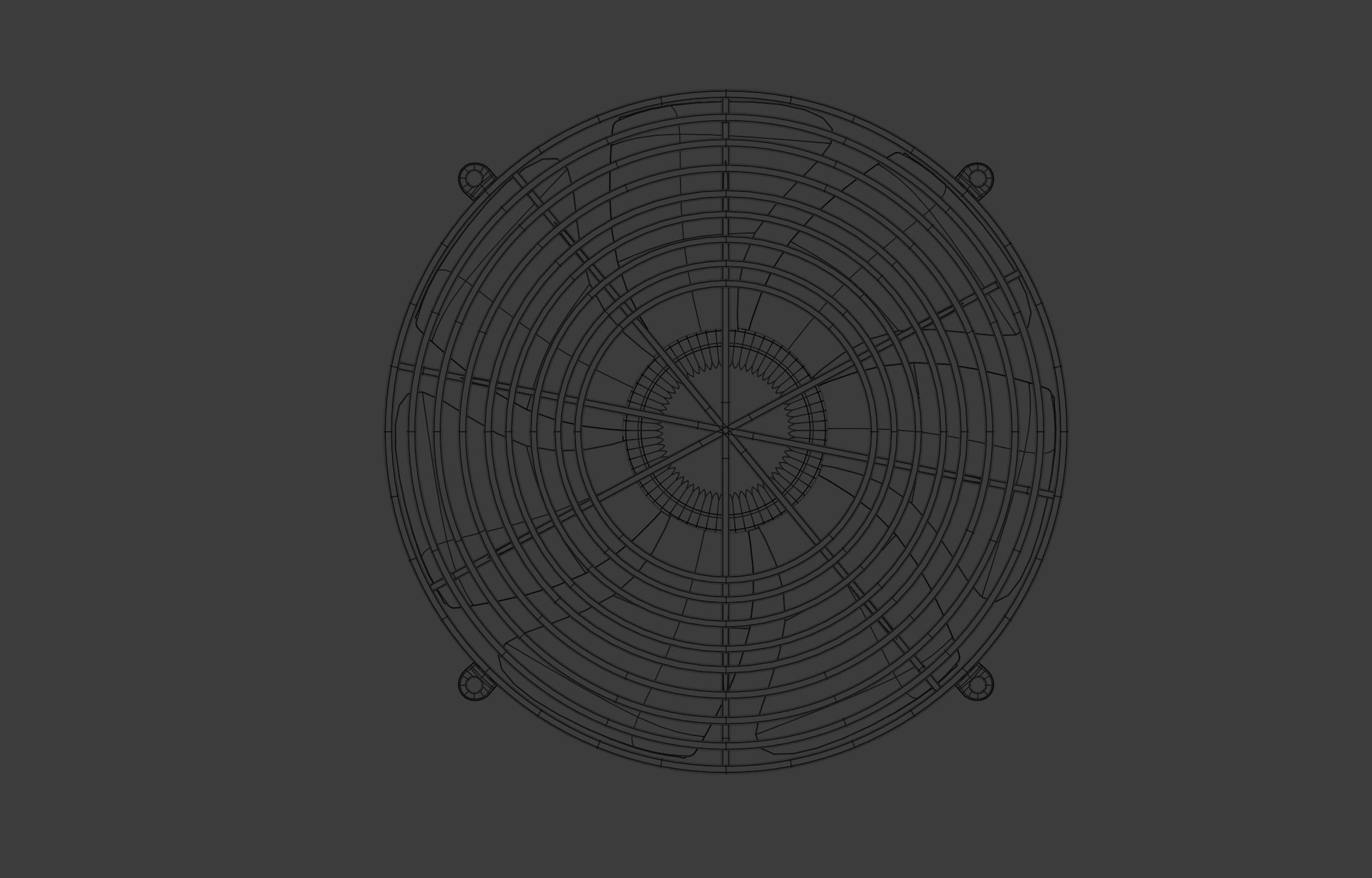 Industrial PC fan Low-poly 3D model_4