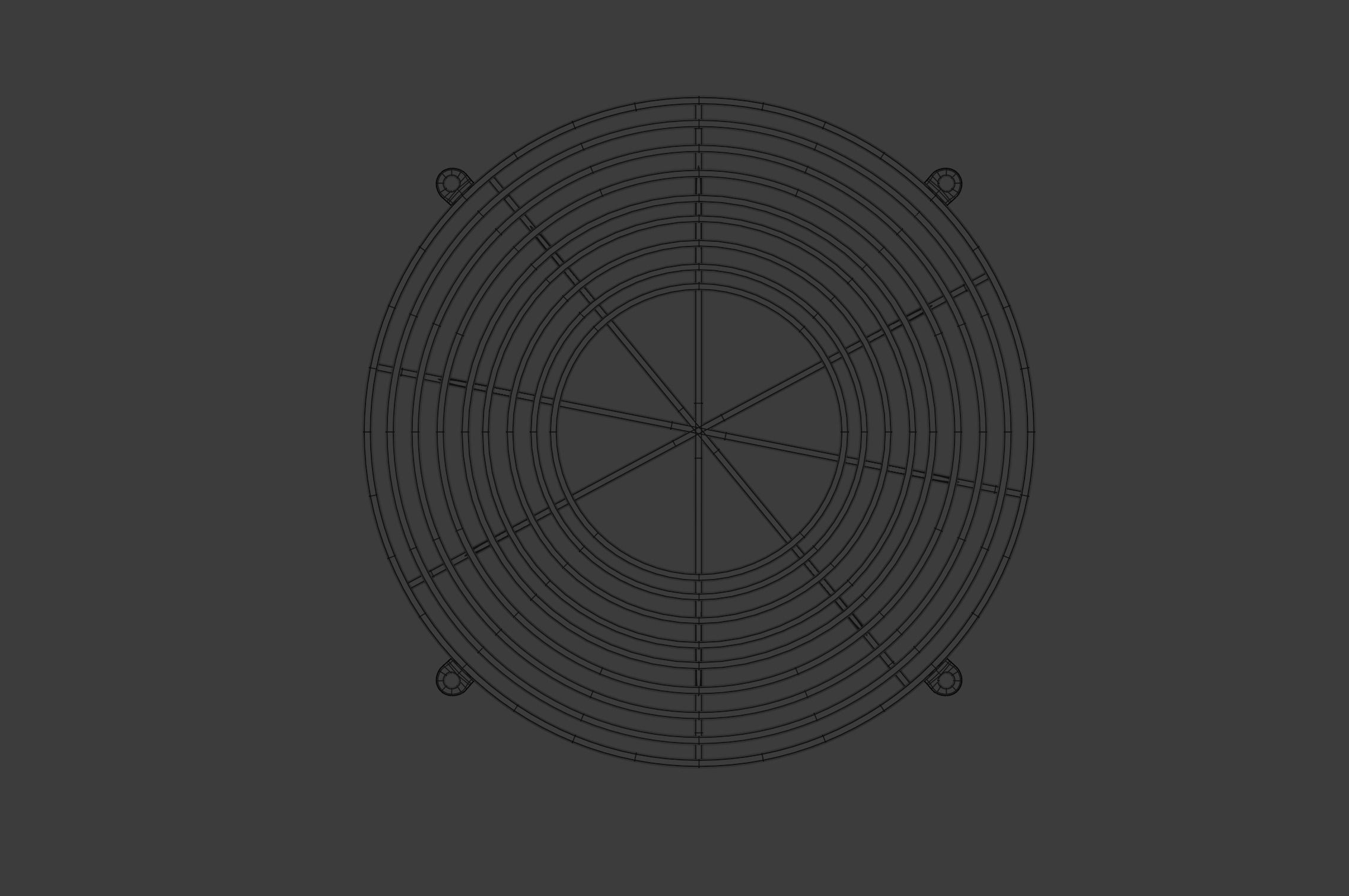 Industrial PC fan Low-poly 3D model_3