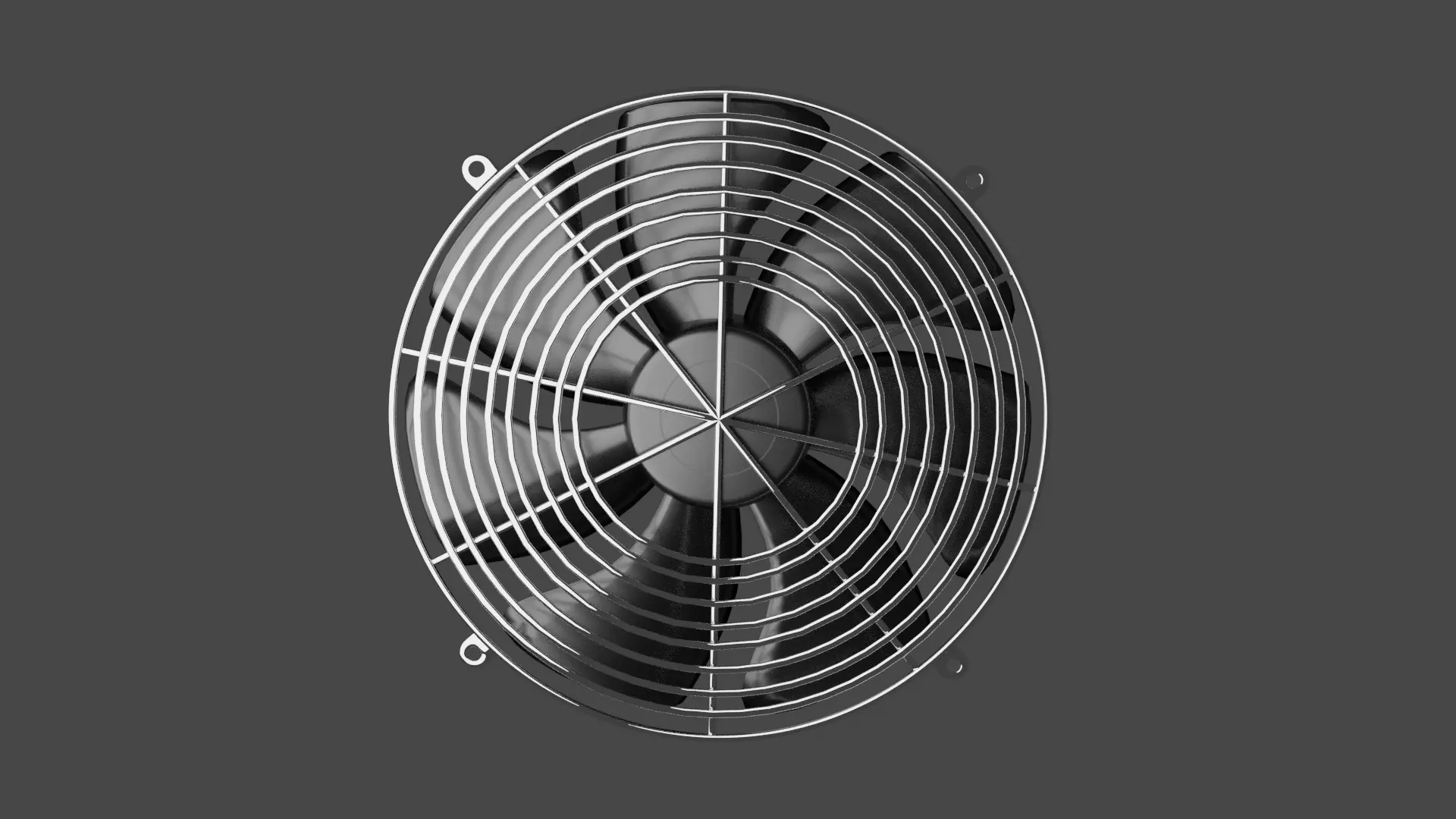 Industrial PC fan Low-poly 3D model_0