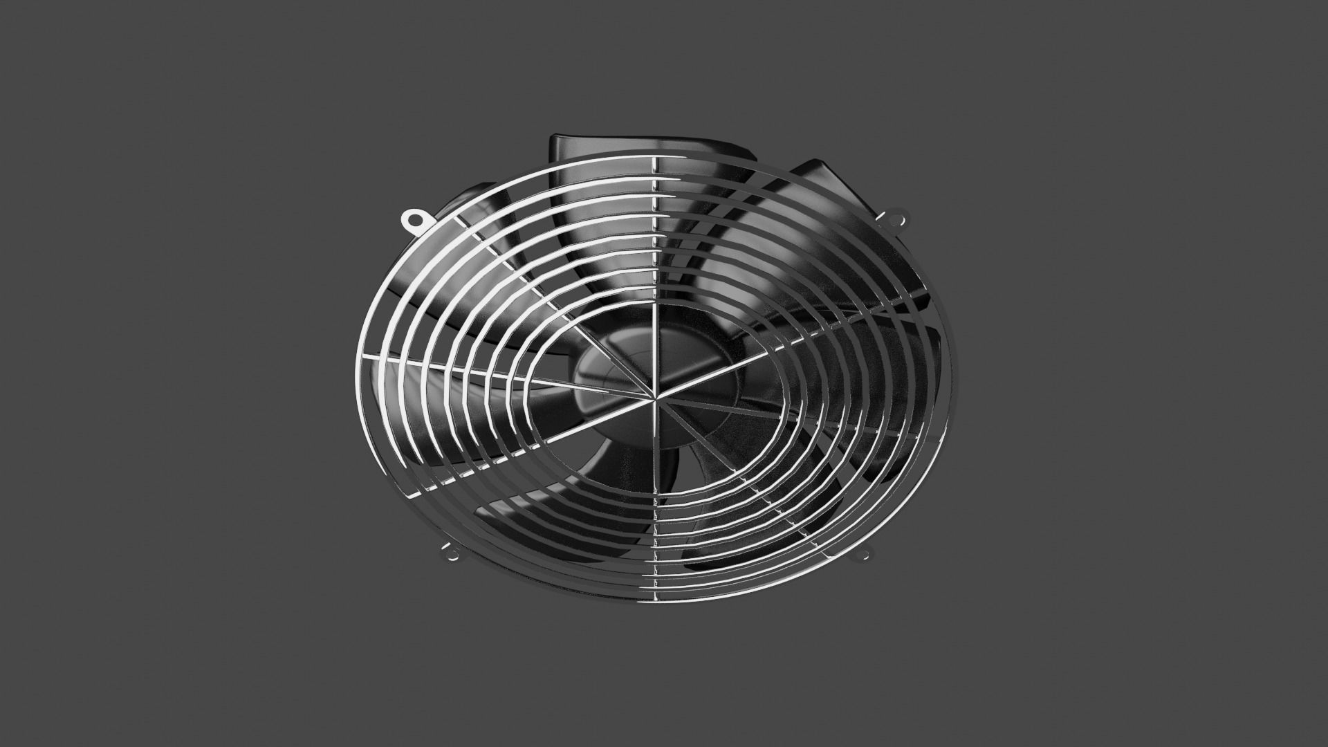 Industrial PC fan Low-poly 3D model_5