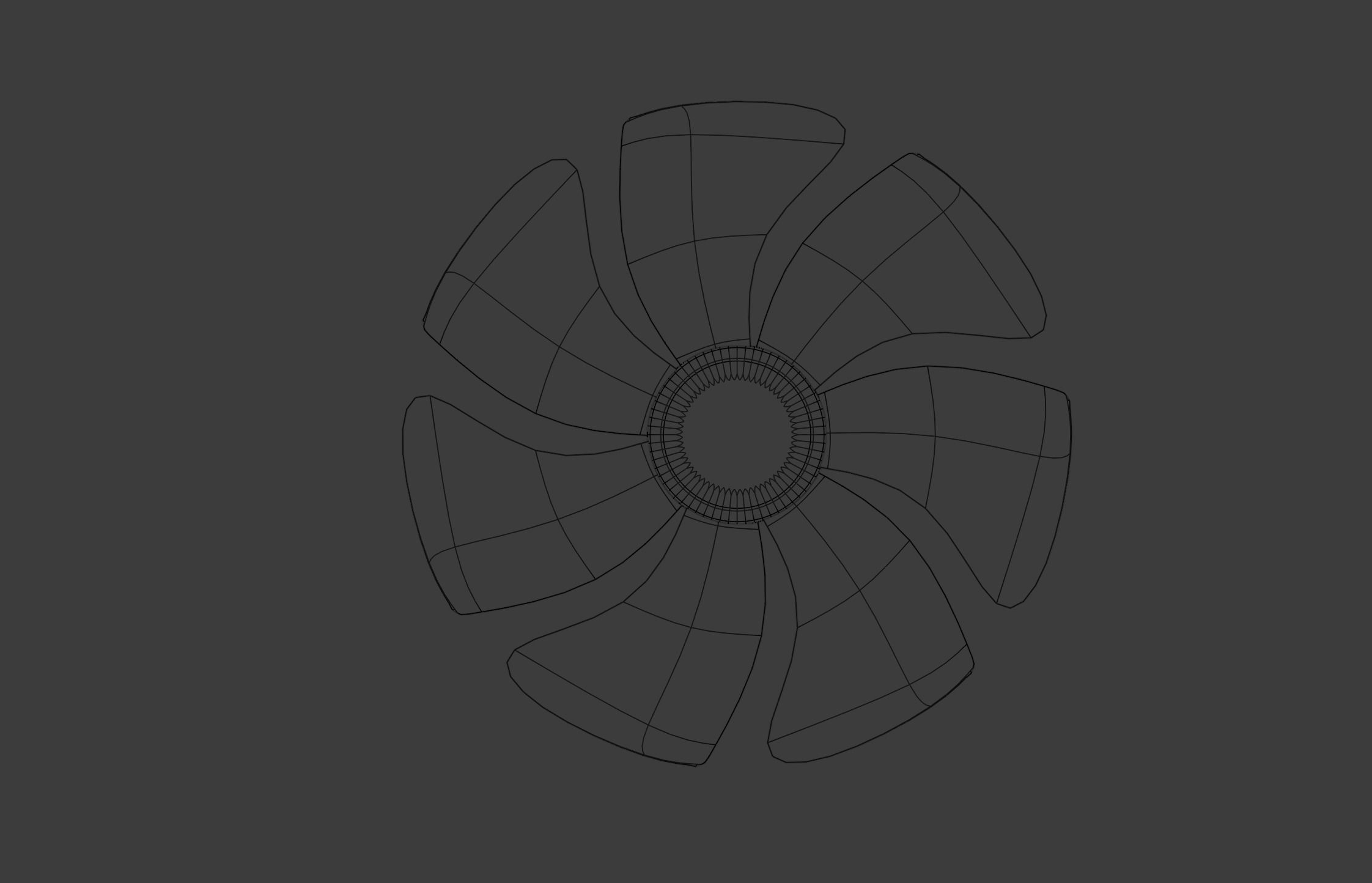 Industrial PC fan Low-poly 3D model_2