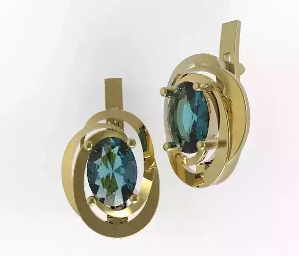 earring whith gemstones 