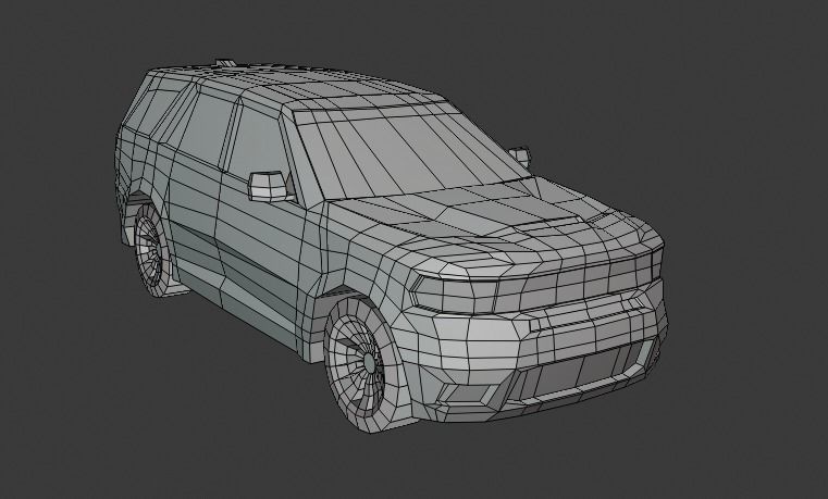 Dodge Durango suv 3D lowpoly model Low-poly 3D model_16