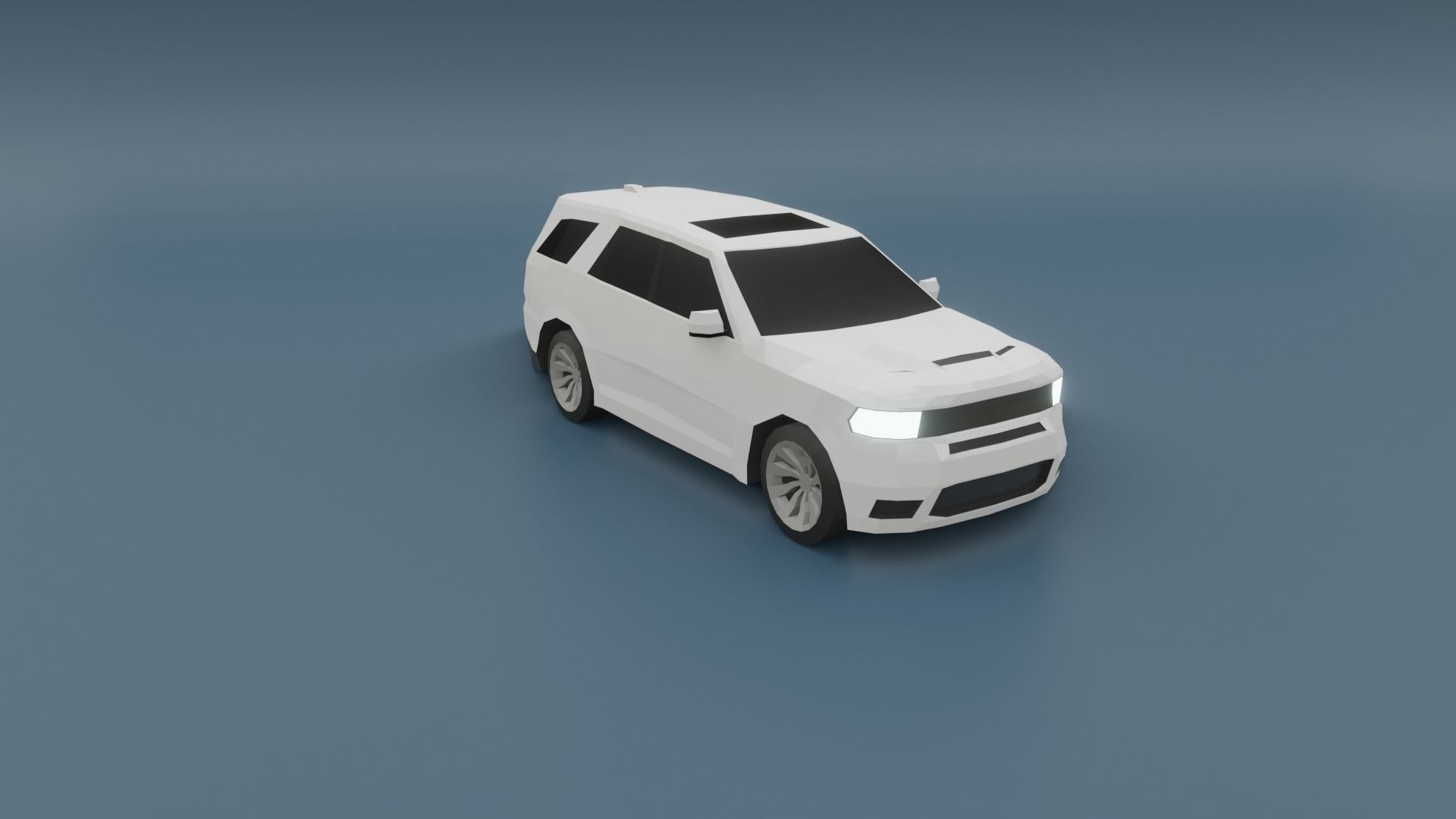 Dodge Durango suv 3D lowpoly model Low-poly 3D model_1