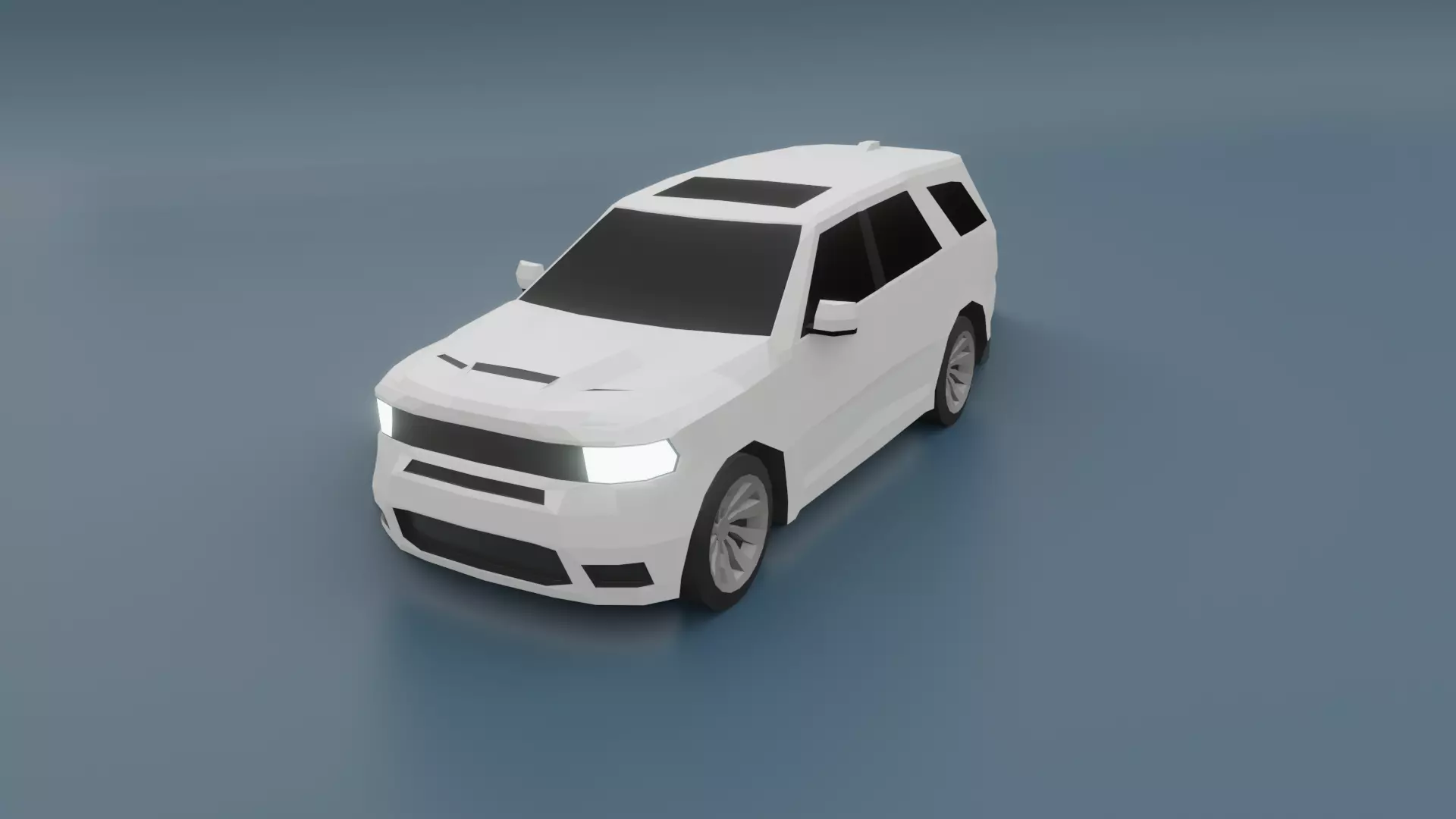 Dodge Durango suv 3D lowpoly model Low-poly 3D model_0