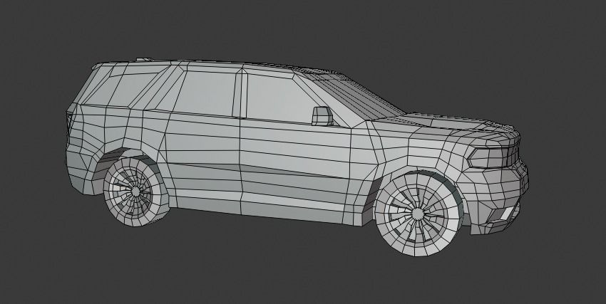 Dodge Durango suv 3D lowpoly model Low-poly 3D model_18