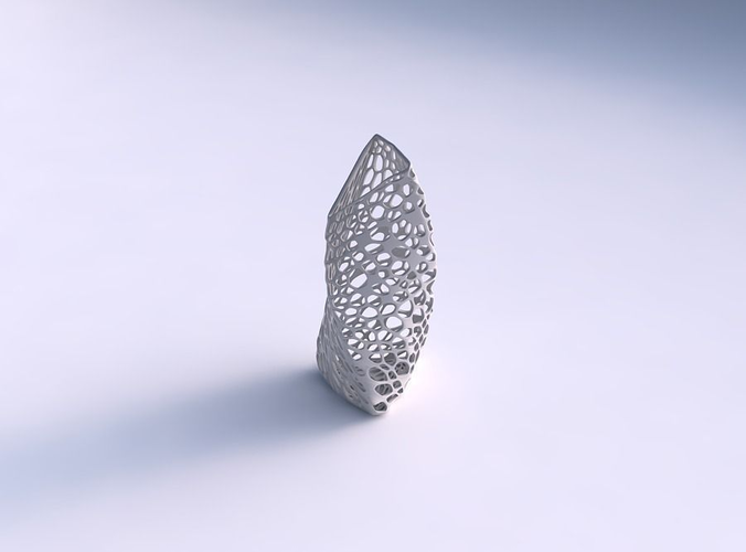 Vase twist tipped triangle with dense organic lattice