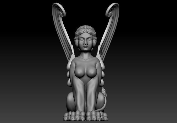 Sphinx Sculpture Low-poly 3D model 7