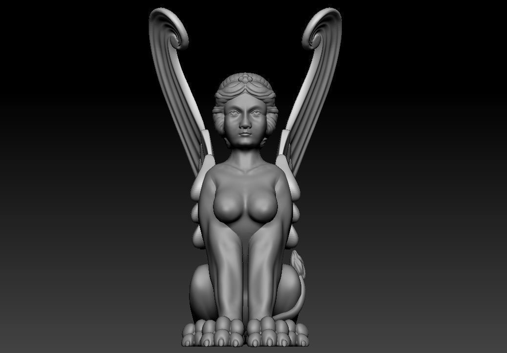 Sphinx Sculpture Low-poly 3D model_6