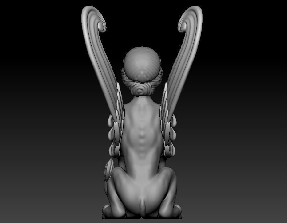Sphinx Sculpture Low-poly 3D model_10