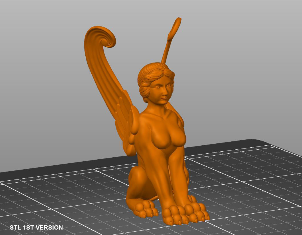 Sphinx Sculpture Low-poly 3D model_16