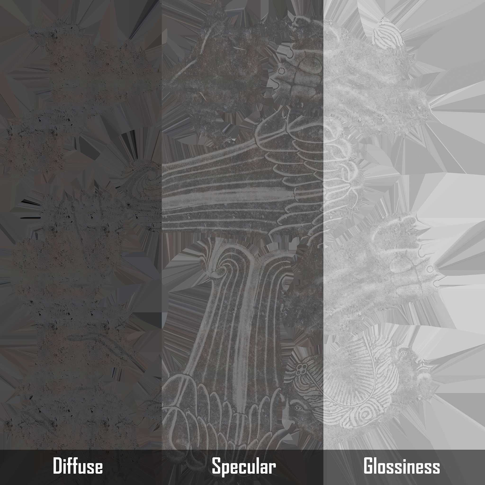 Sphinx Sculpture Low-poly 3D model_14