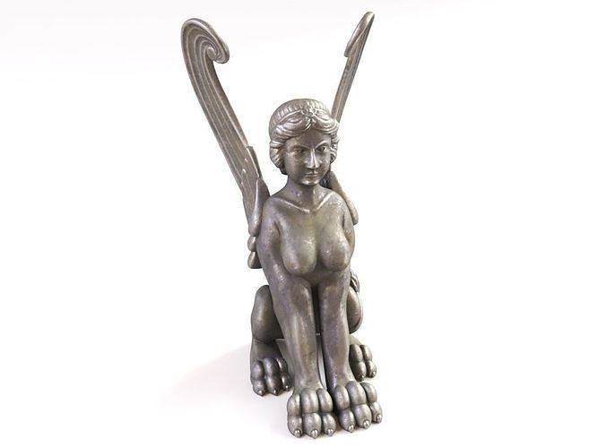 Sphinx Sculpture Low-poly 3D model 2