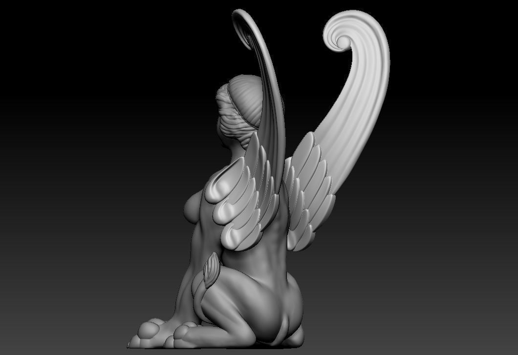 Sphinx Sculpture Low-poly 3D model_9