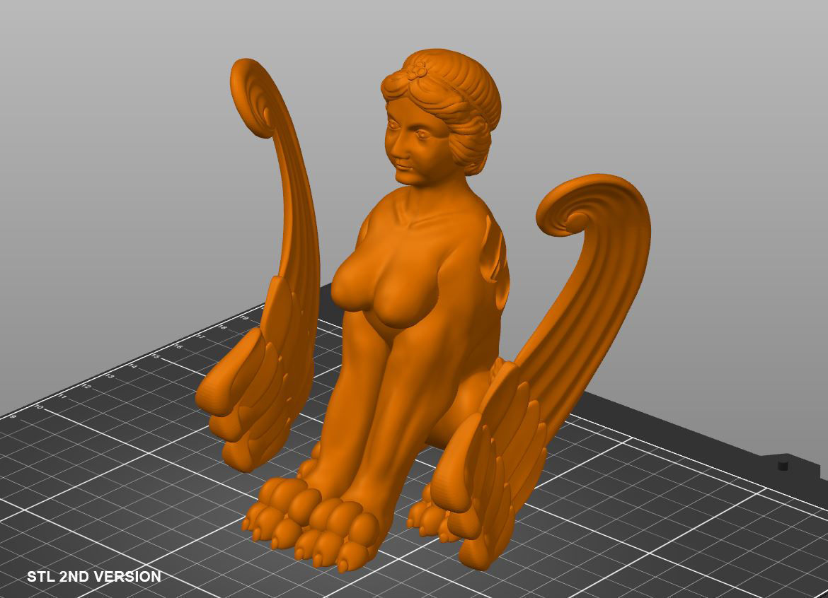 Sphinx Sculpture Low-poly 3D model_17