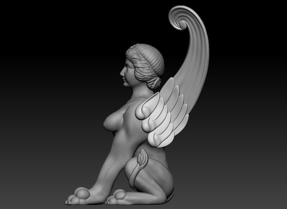 Sphinx Sculpture Low-poly 3D model_8