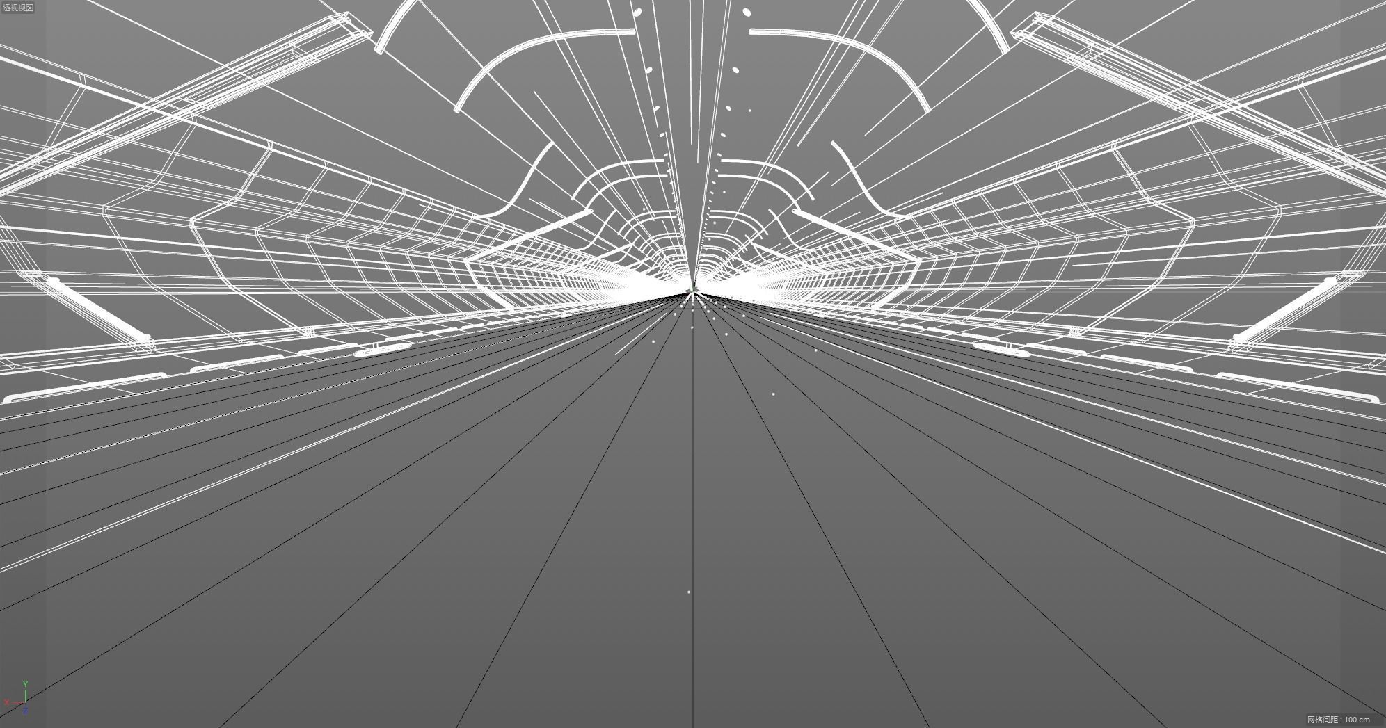 Light shuttle racing science fiction tunnel 3D model_4