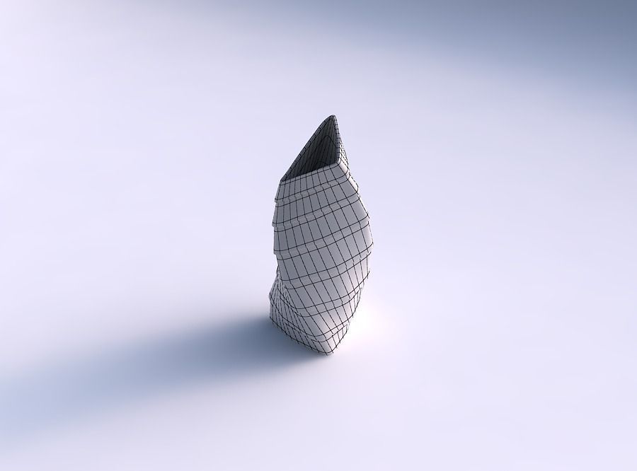 Vase twist tipped triangle with horizontal inverted layers 3D print model_5