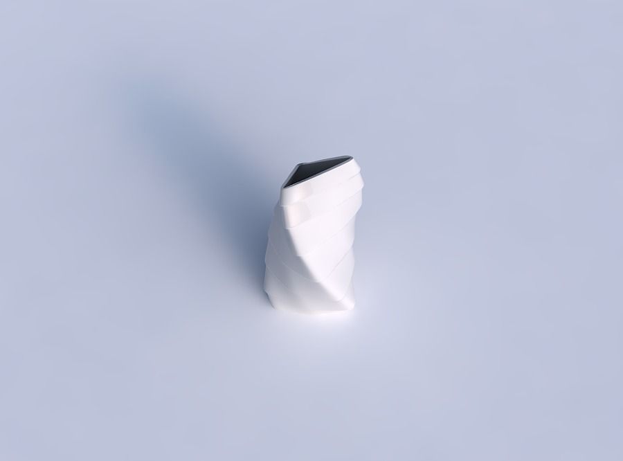 Vase twist tipped triangle with horizontal inverted layers 3D print model_1
