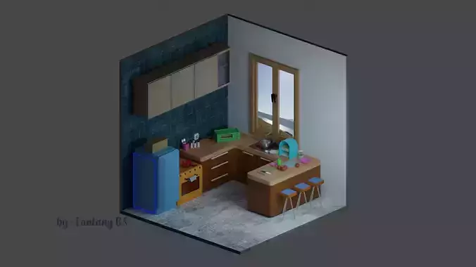Kitchen lowPoly