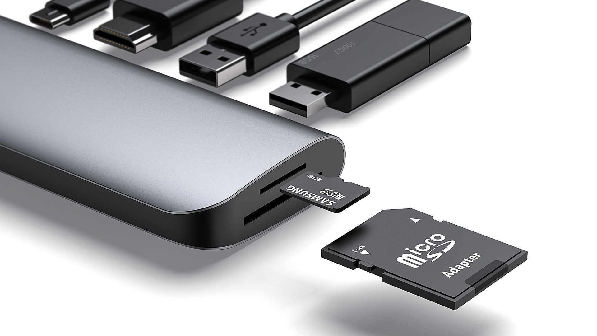 Network Cable Head SD Card Data Cable VGA HDMI Docking station 3D model_2