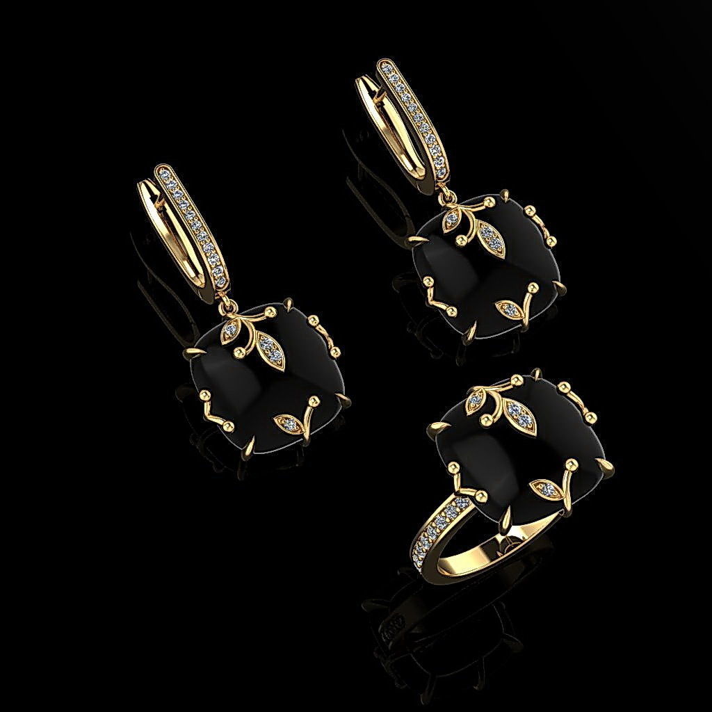 Ring and Earrings 73 3D print model_3