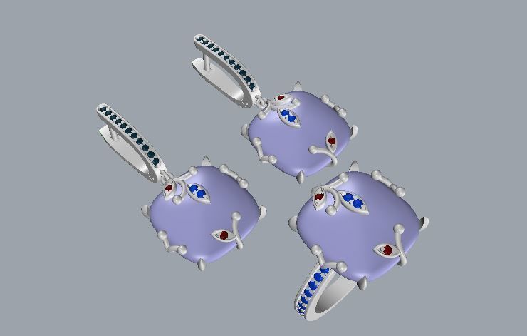 Ring and Earrings 73 3D print model_7