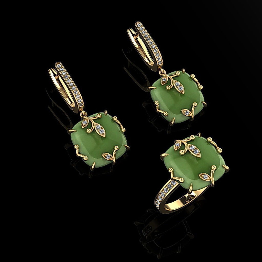 Ring and Earrings 73 3D print model_2