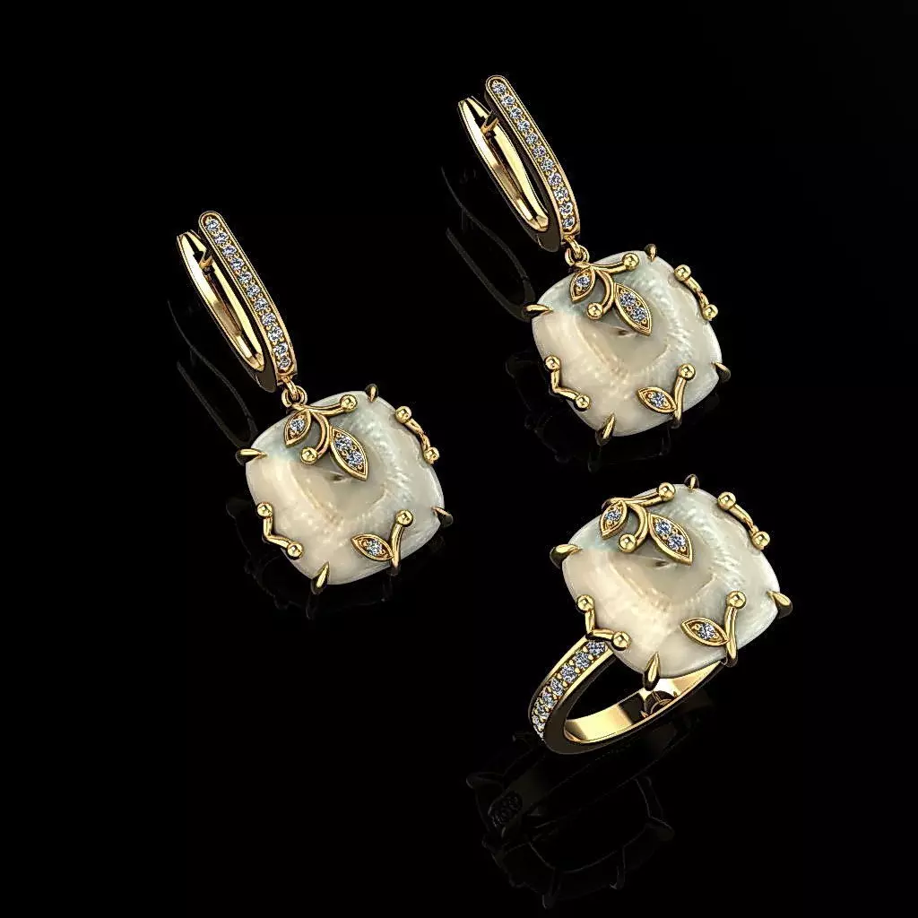 Ring and Earrings 73 3D print model_0