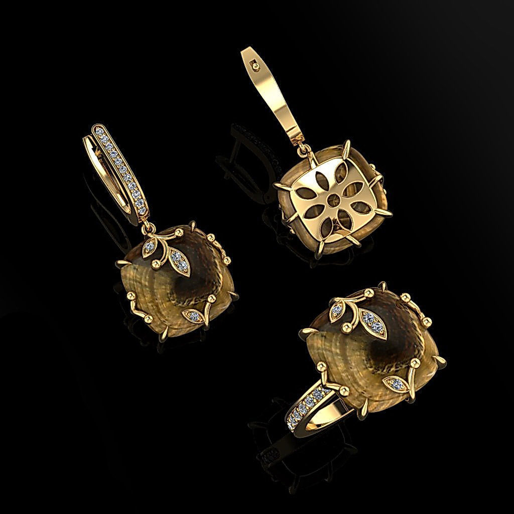 Ring and Earrings 73 3D print model_4