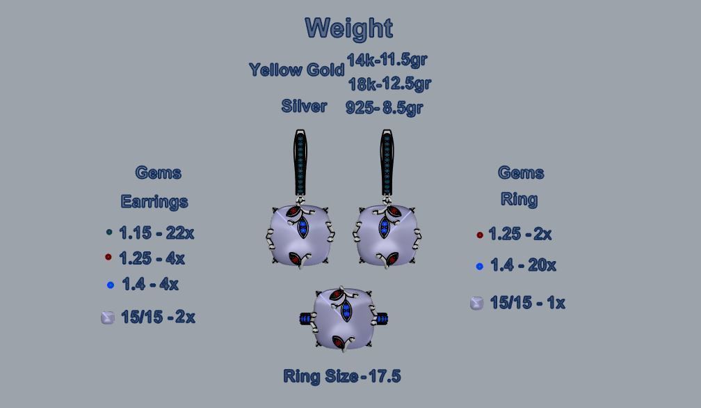 Ring and Earrings 73 3D print model_5