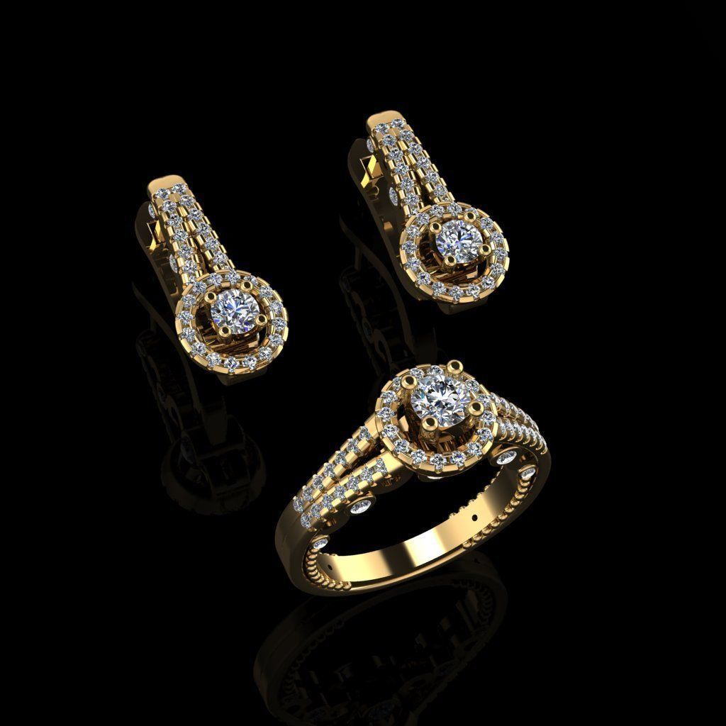 Ring and Earrings 74 3D print model_1