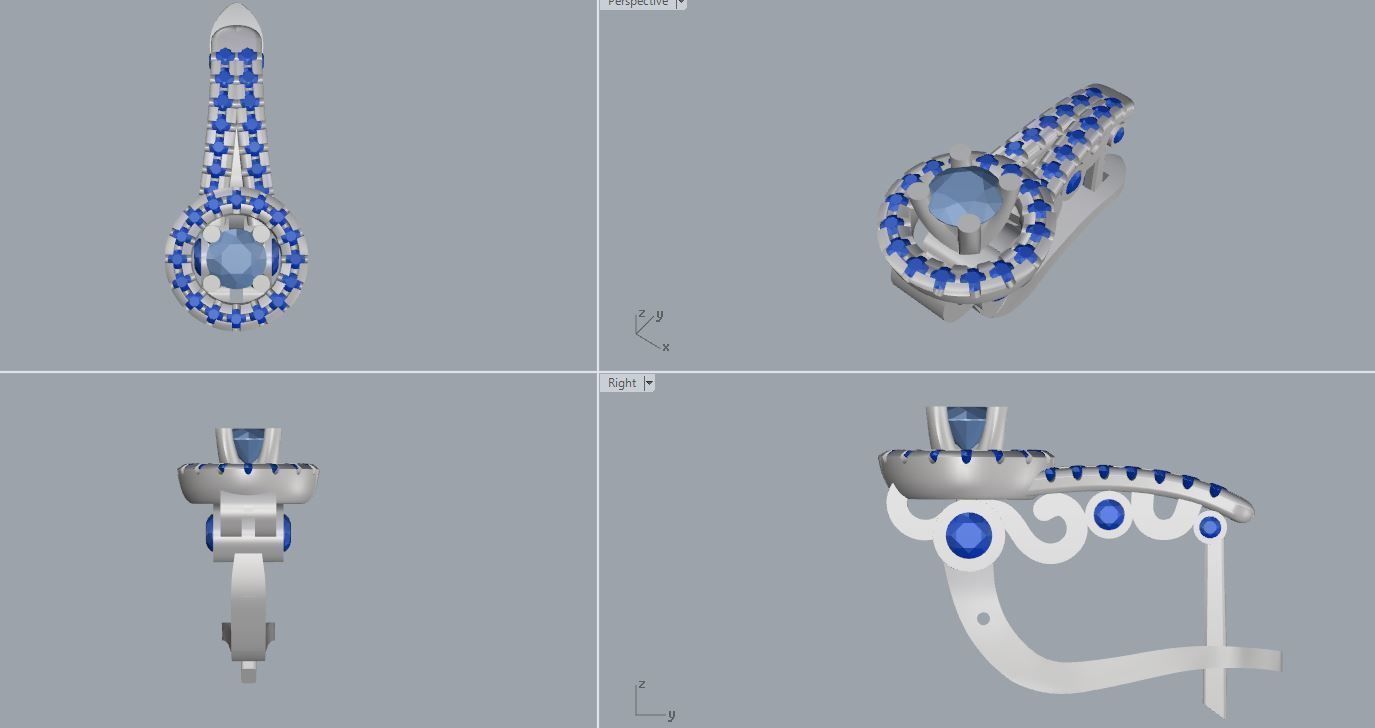 Ring and Earrings 74 3D print model_7