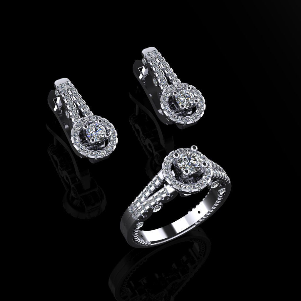 Ring and Earrings 74 3D print model_2