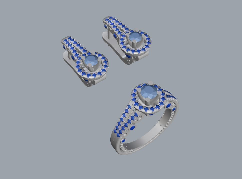 Ring and Earrings 74 3D print model_11