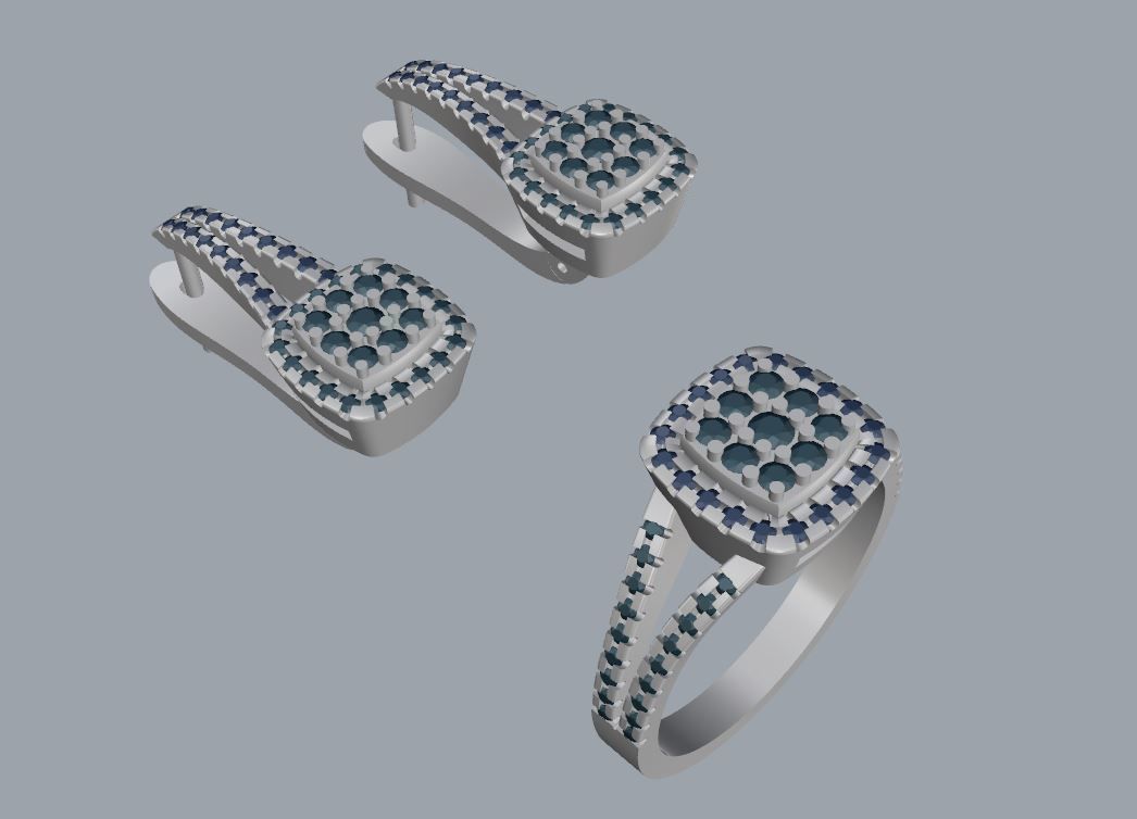 Ring and Earrings 75 3D print model_11