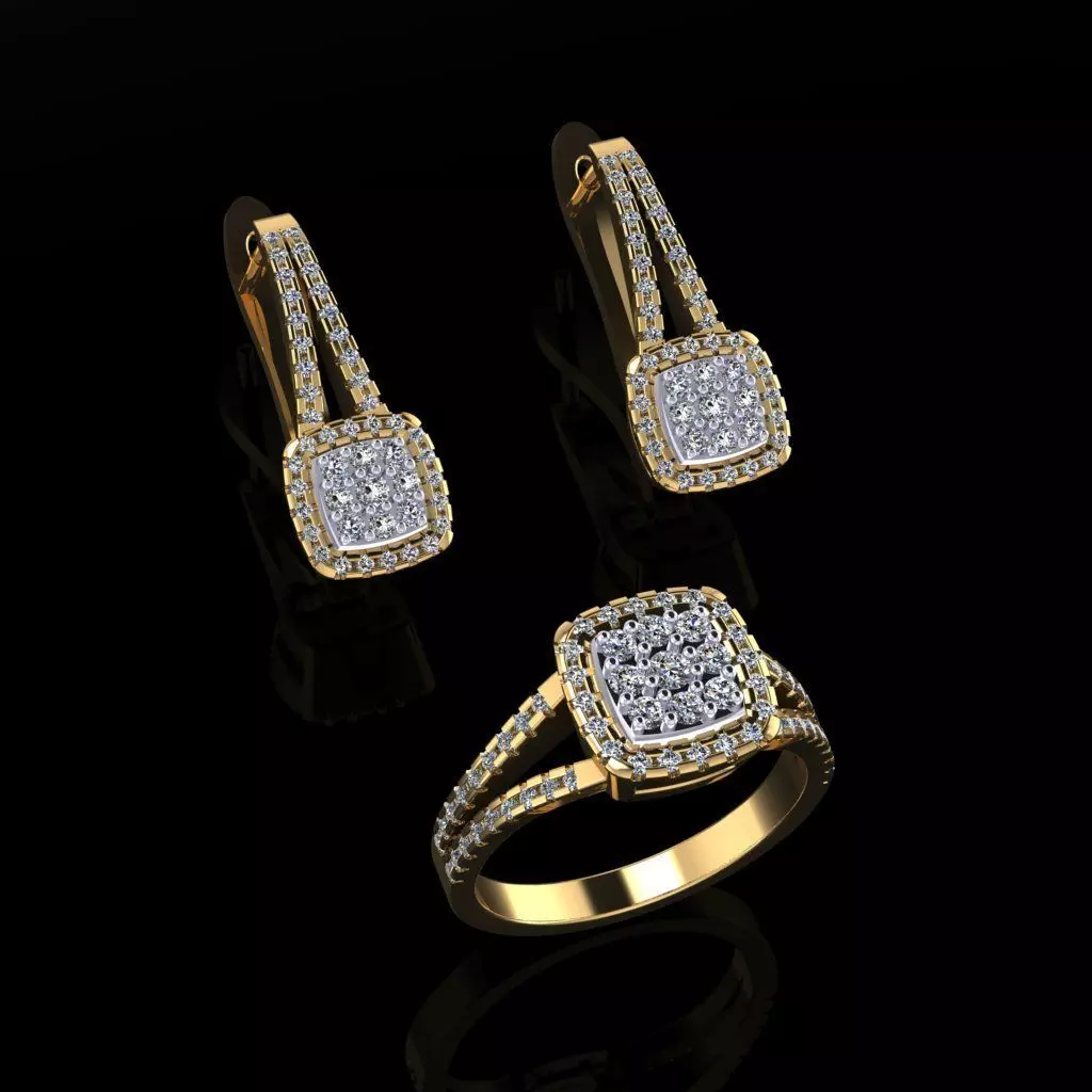 Ring and Earrings 75 3D print model_0
